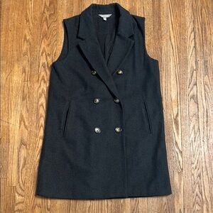 Kenar Charcoal Grey Double-Breasted Vest Size Medium